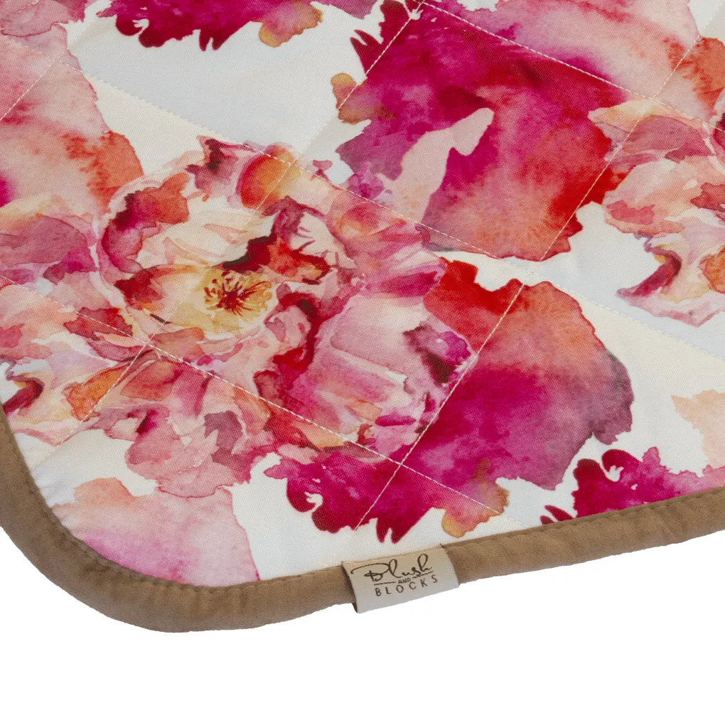 Waterproof Picnic Mat, Blush and Blocks, Floral