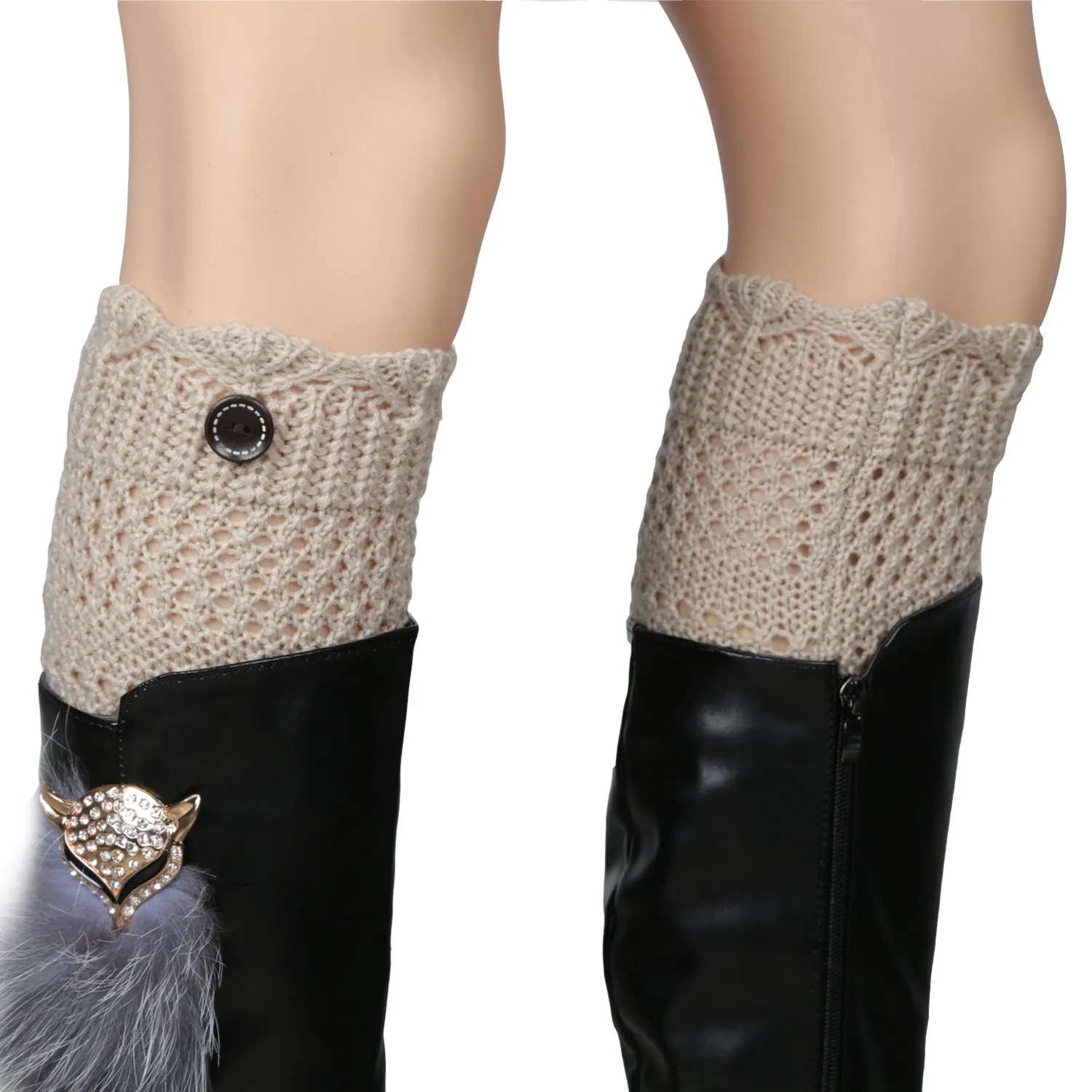 Women Winter Crochet Knit Leg Warmers