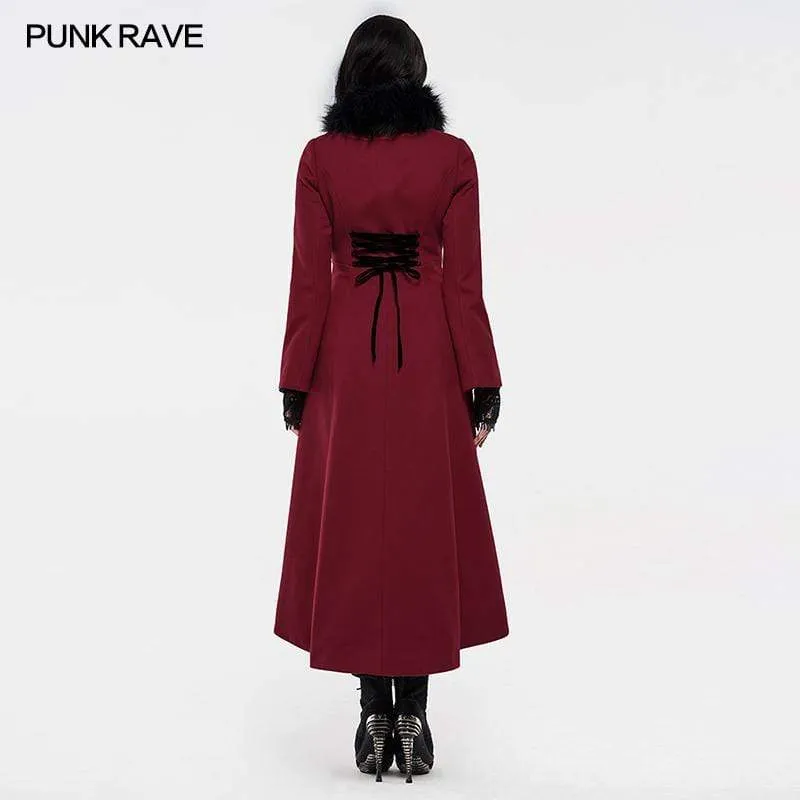 Women's Gothic Fur Collar Jacquard Coats