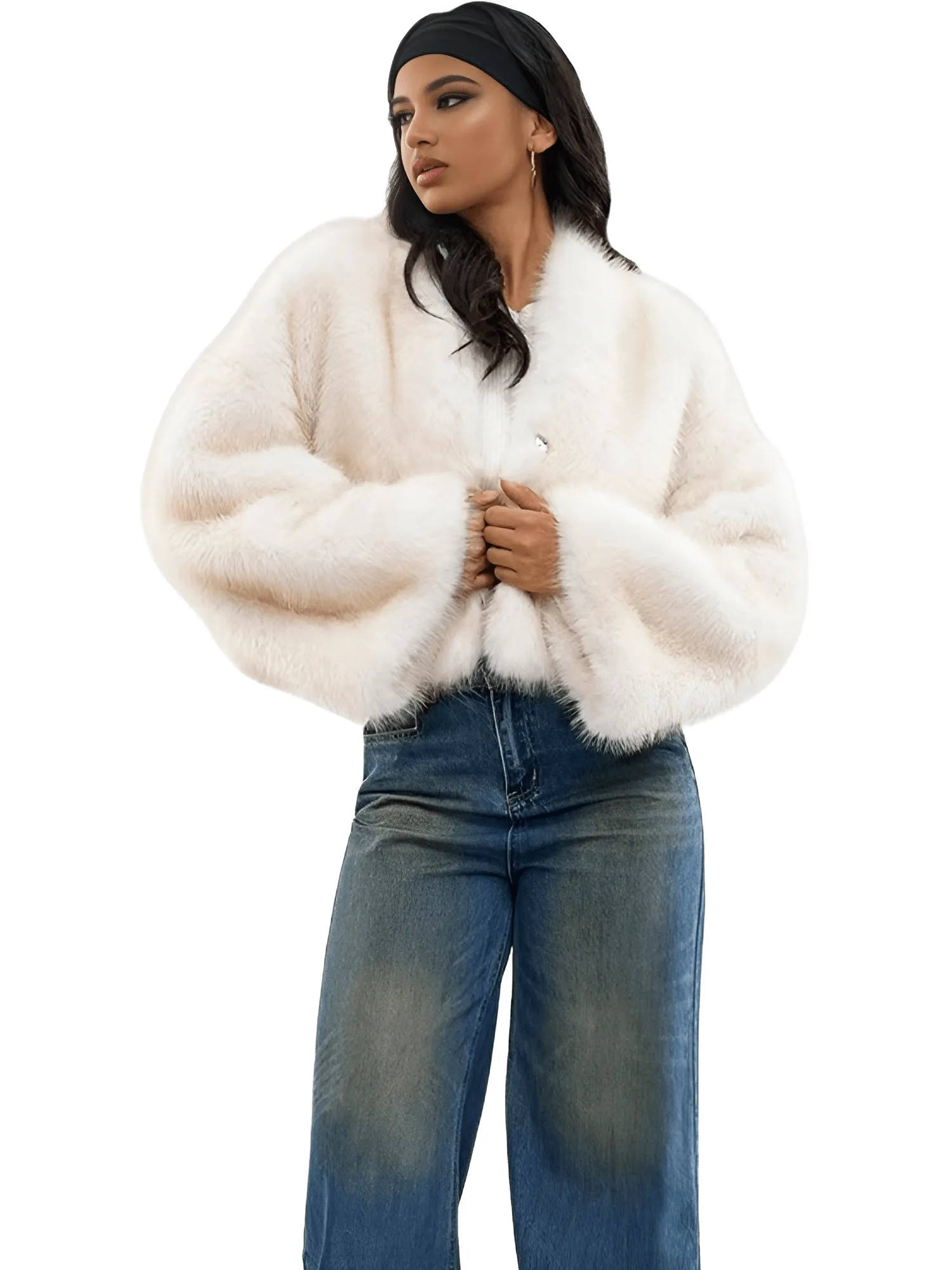 Women's Imitation Mink Fur Short Jacket Faux Fur Coat Long Sleeve Loose Thick Winter New