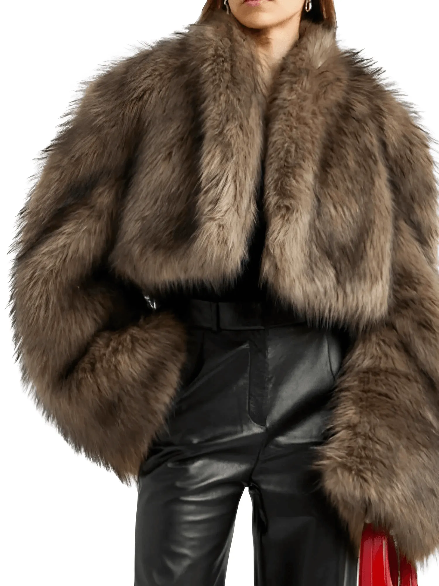 Women's Imitation Mink Fur Short Jacket Faux Fur Coat Long Sleeve Loose Thick Winter New