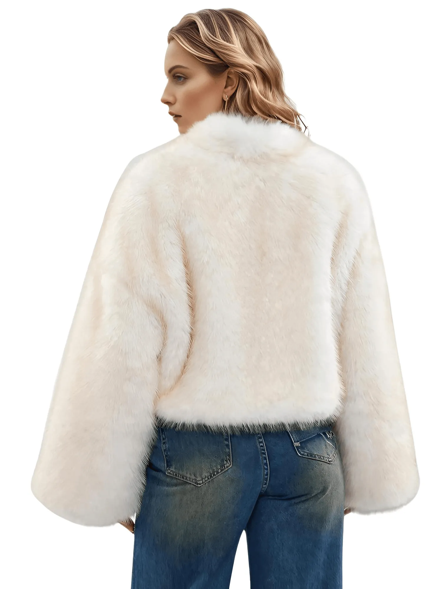 Women's Imitation Mink Fur Short Jacket Faux Fur Coat Long Sleeve Loose Thick Winter New